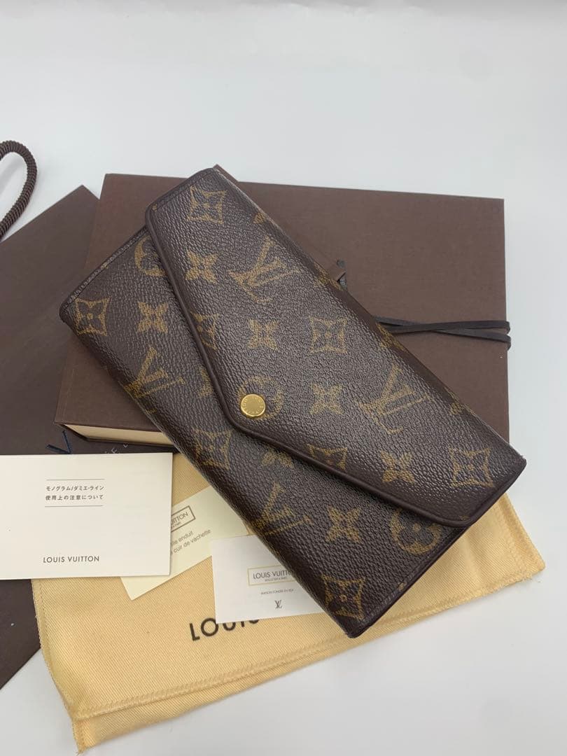 ルイヴィトン　新型　ポルトフォイユ　サラ　モノグラム　ローズバレリーヌ 長財布