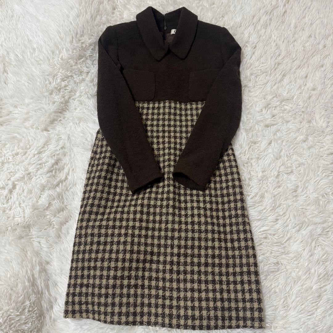 【極美品/希少】Chloe クロエ ウール混 ギンガムチェック ワンピース 40