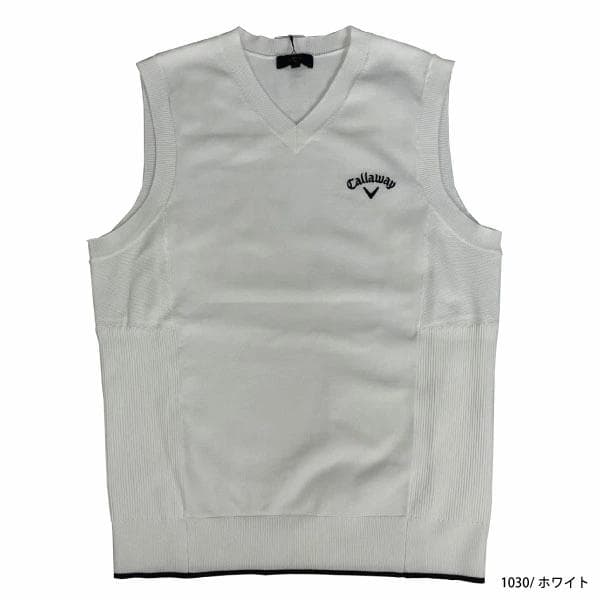 キャロウェイC23119100メンズベスト　ホワイト 　Lサイズ