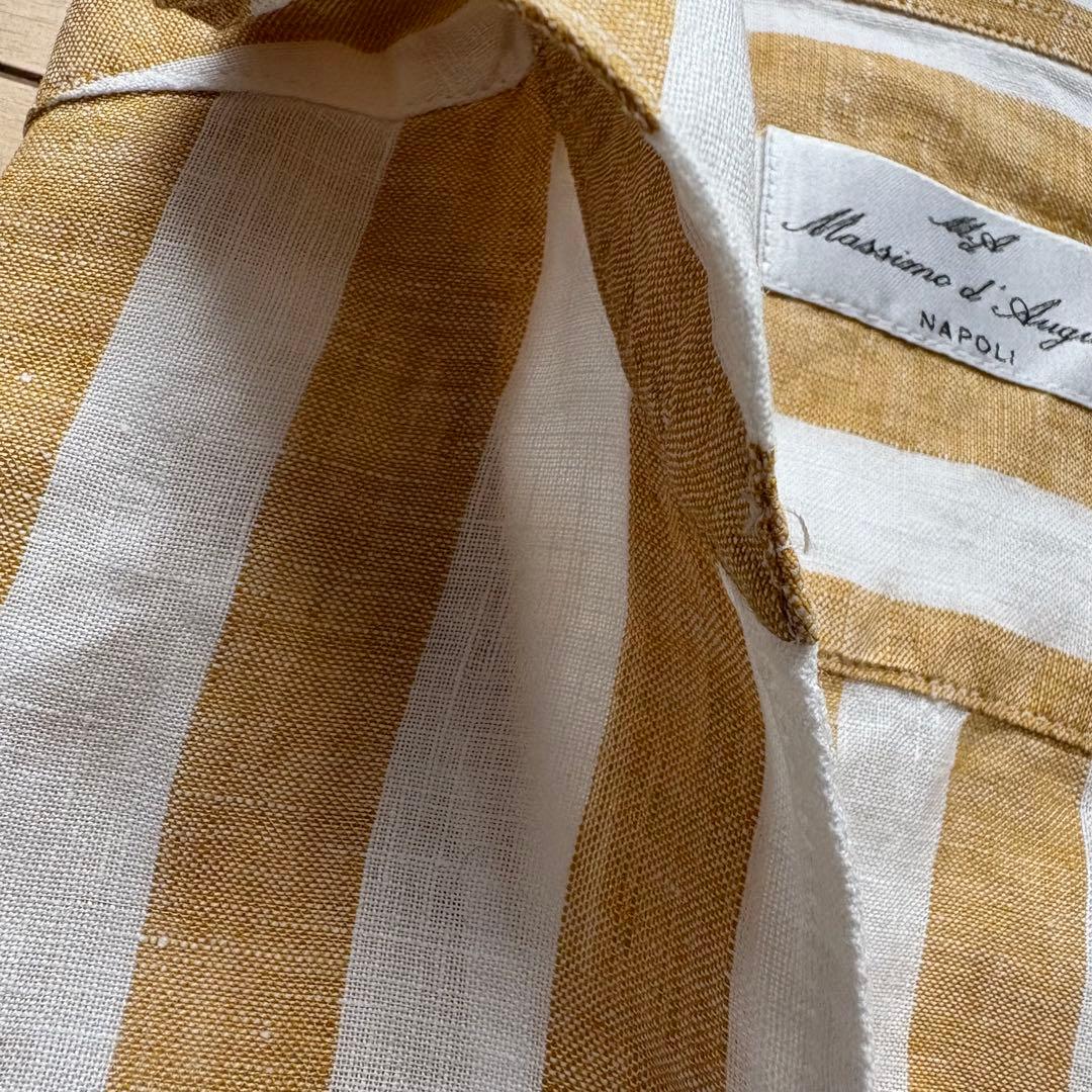 Massimo d’Augusto/リネン/プルオーバーカプリシャツ