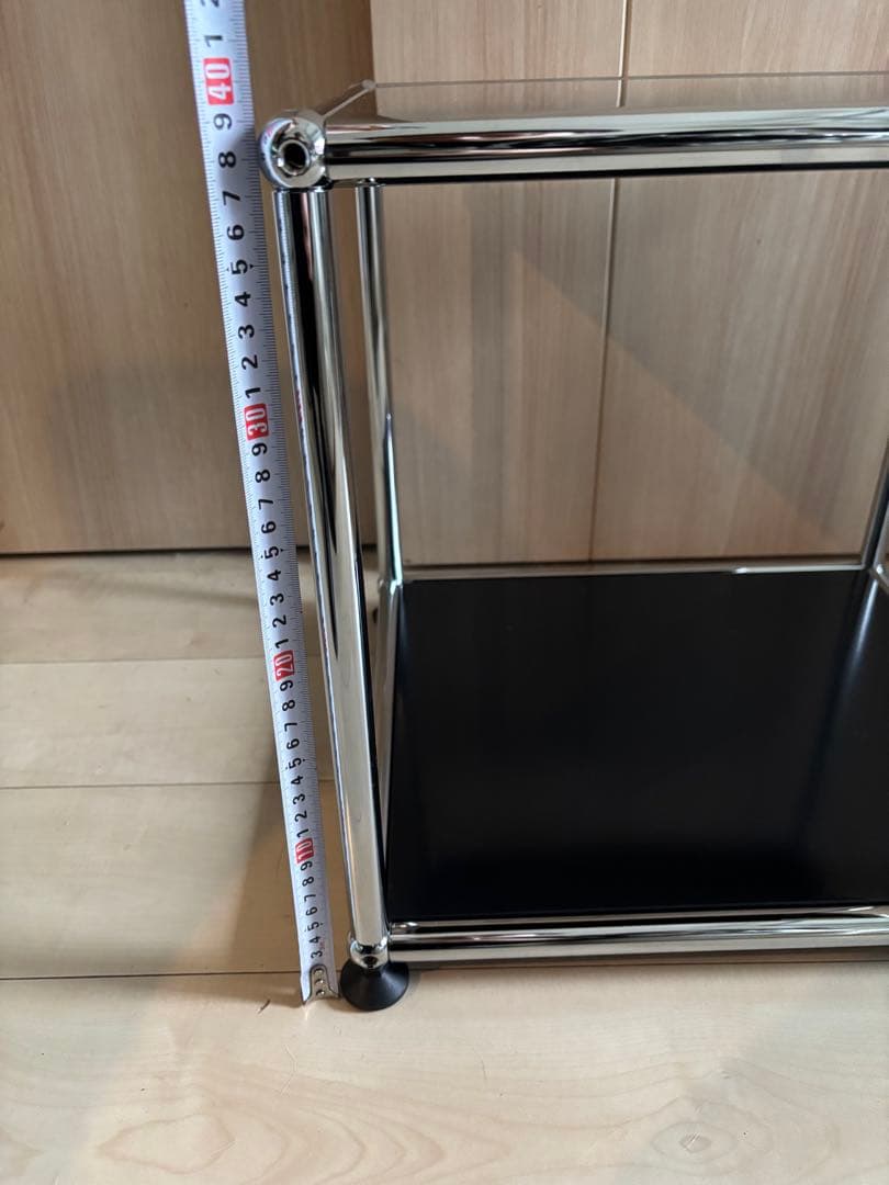 USMハラー　ローテーブル　ブラック　サイドテーブル　キャビネット　シェルフ