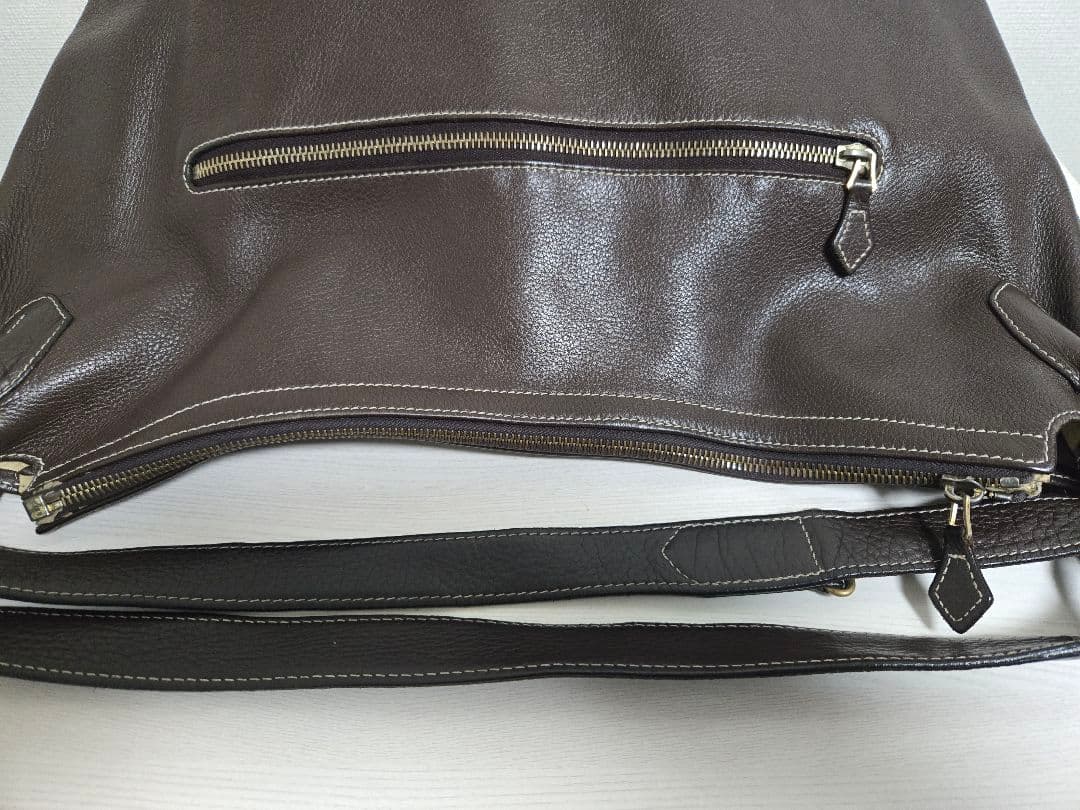 Cisei ダークブラウン レザー 2wayショルダーバッグ