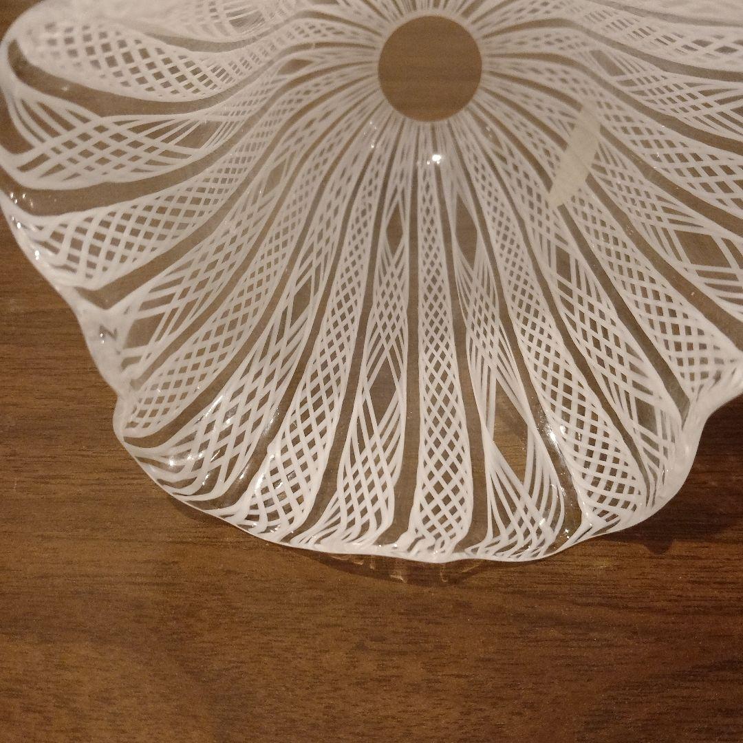 ベネチアンガラス　ムラノ　MURANO　ランプシェード　白　レース　インテリア