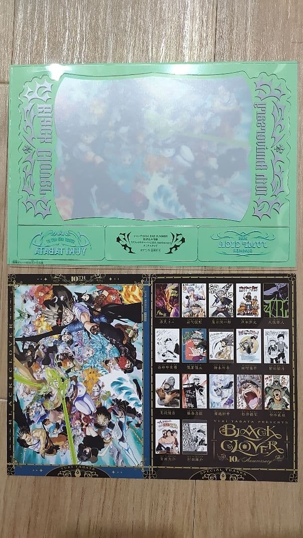 ブラッククローバー　ポストカード　クリアスタンド　10周年缶バッチ