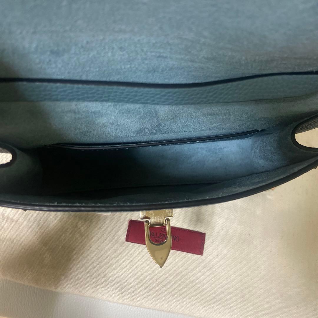 Valentino スタッズ ショルダーバッグ 青