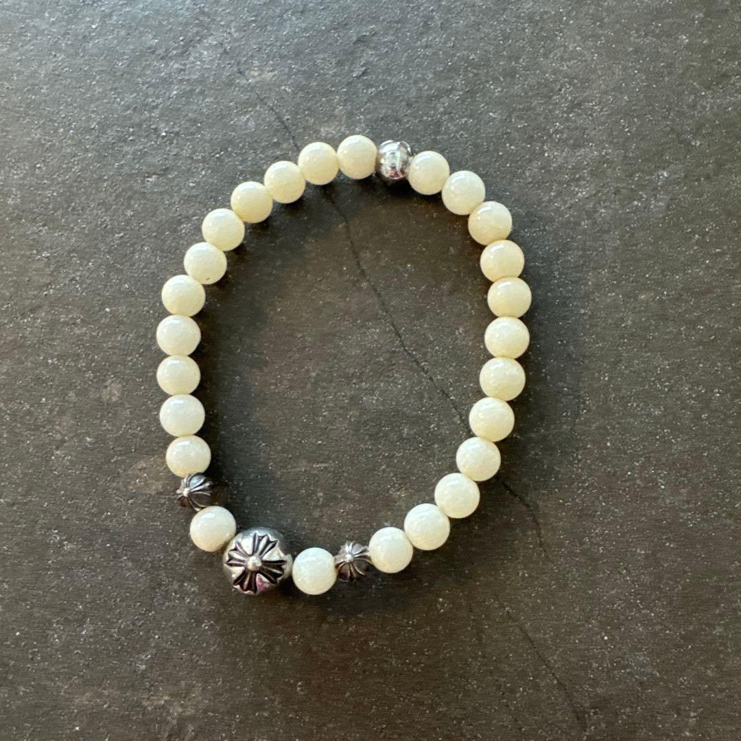 クロムハーツ！Chrome Hearts！数珠！レア！ホワイトオニキス