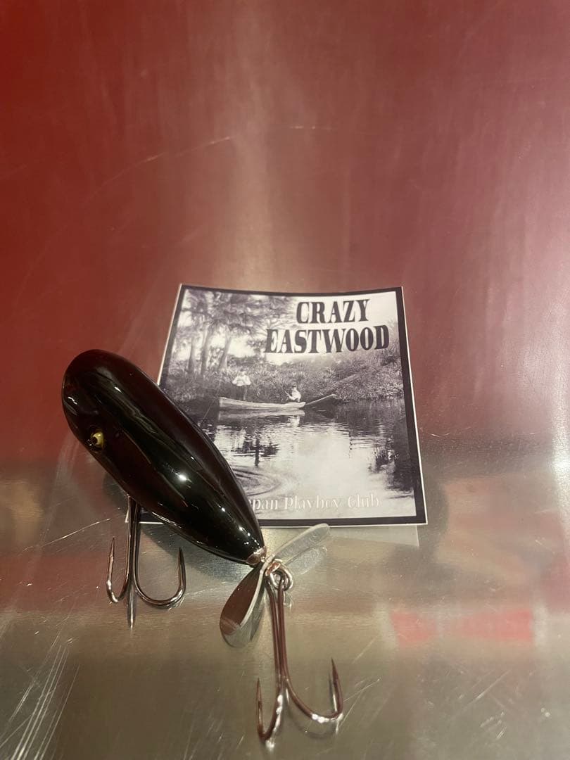 サーフェイスジョー　黒　漆塗りルアー　ポッパー　ビンテージグラスアイ　19g