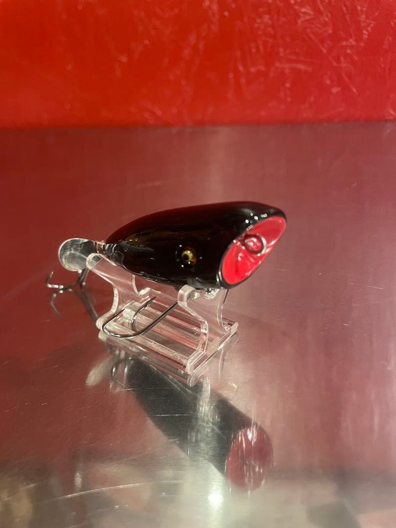 サーフェイスジョー　黒　漆塗りルアー　ポッパー　ビンテージグラスアイ　19g