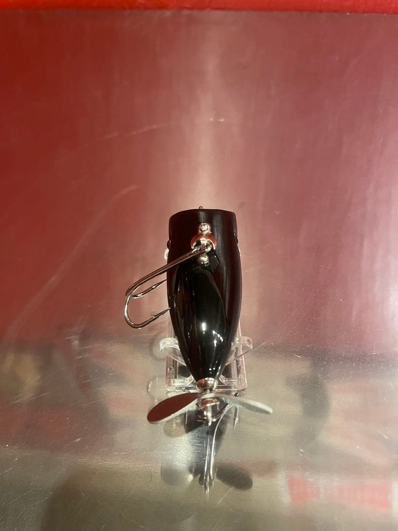 サーフェイスジョー　黒　漆塗りルアー　ポッパー　ビンテージグラスアイ　19g