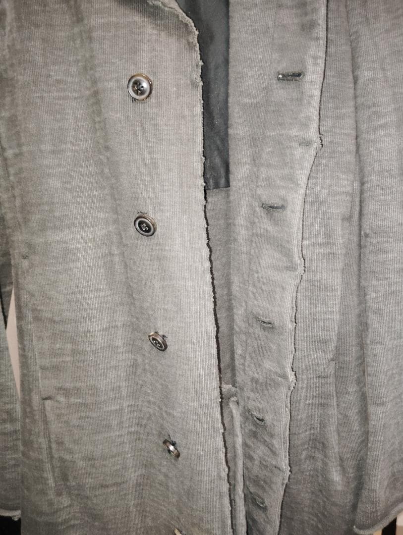 ほぼ新品 wjk エクストラヘビージャージー チェスターコート 墨黒