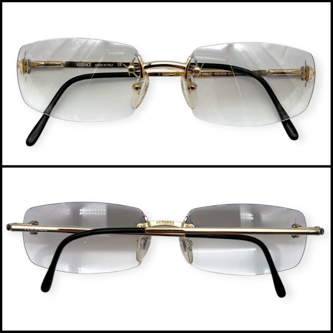 VERSACE ヴェルサーチ　リムレスサングラス　メデューサ　スクエア　ゴールド