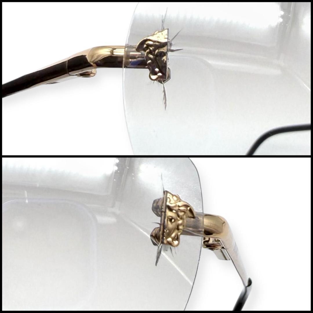 VERSACE ヴェルサーチ　リムレスサングラス　メデューサ　スクエア　ゴールド