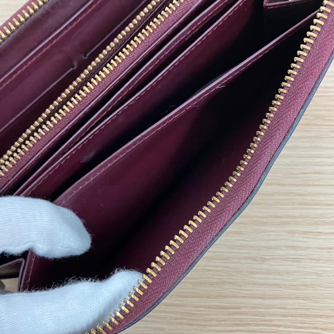 《良品》 ルイヴィトン モノグラムヴェルニ ジッピーウォレット ワインレッド