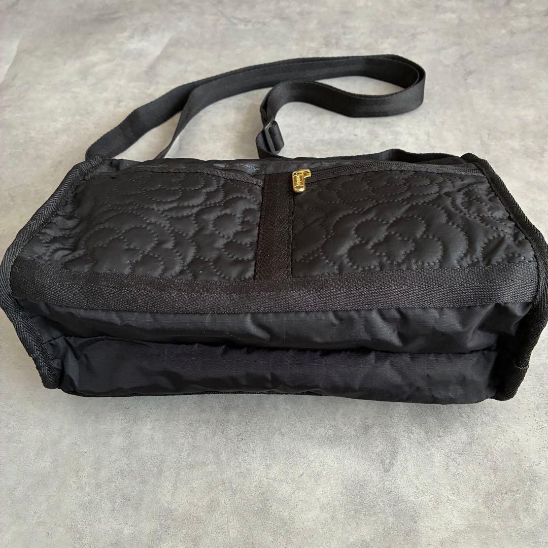 美品 レスポートサック ショルダーバッグ パフィーブロッサムズ 黒