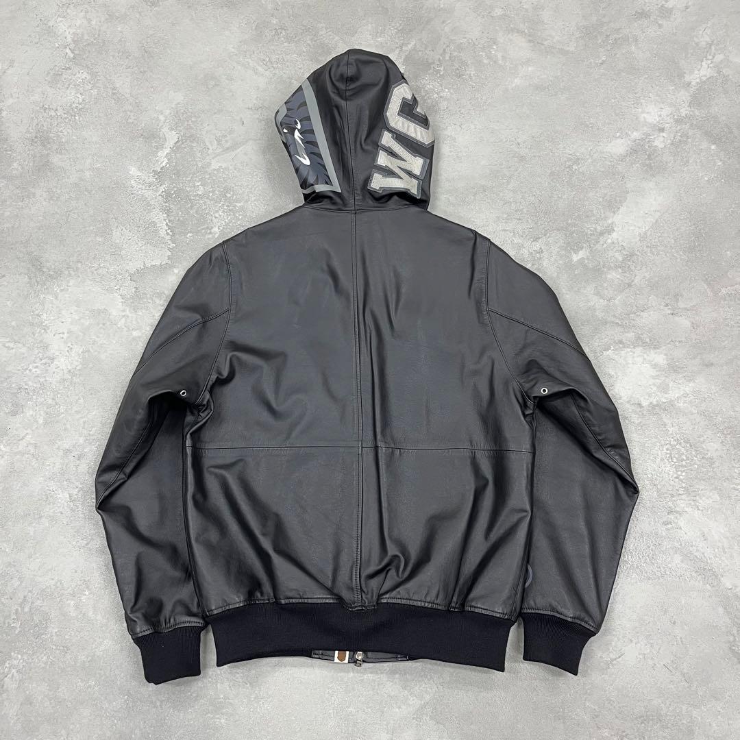 青山限定 A BATHING APE レザー シャークパーカー BAPE M - メルカリ