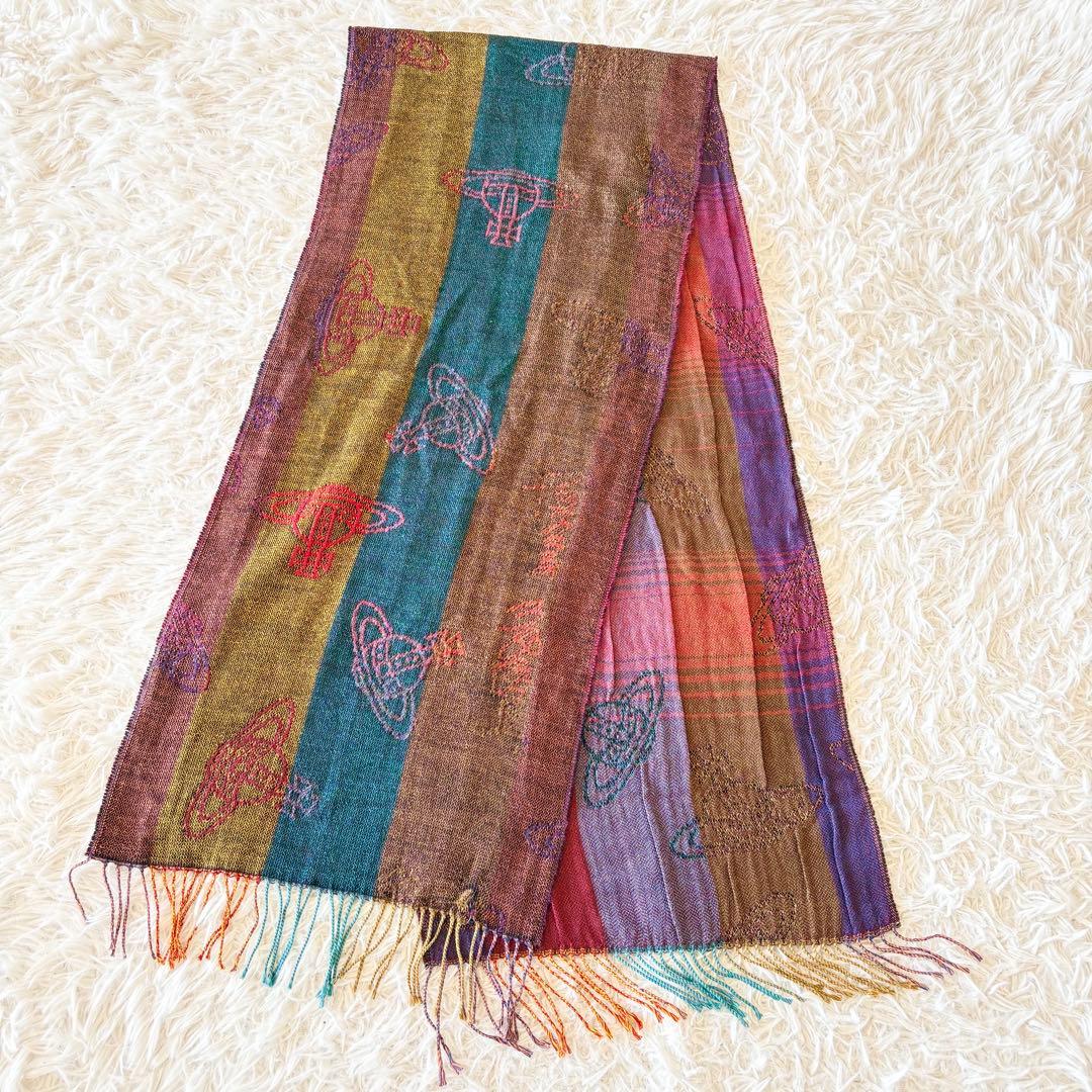Vivienne Westwood ストール ジャガード オーブ マルチカラー