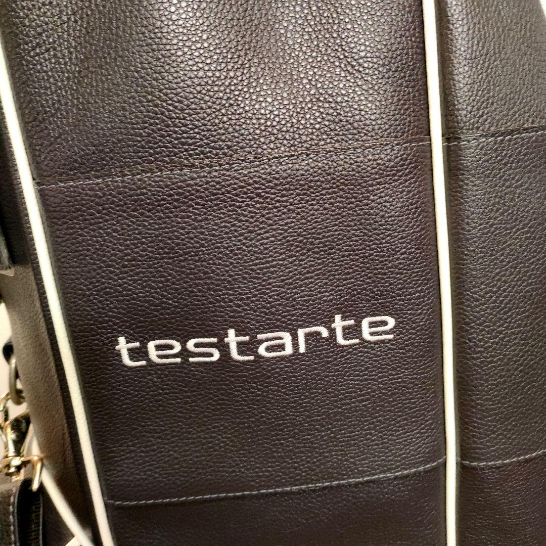 【新品未使用】キャディバッグ ネイビー/ホワイト 牛革テスタルテ