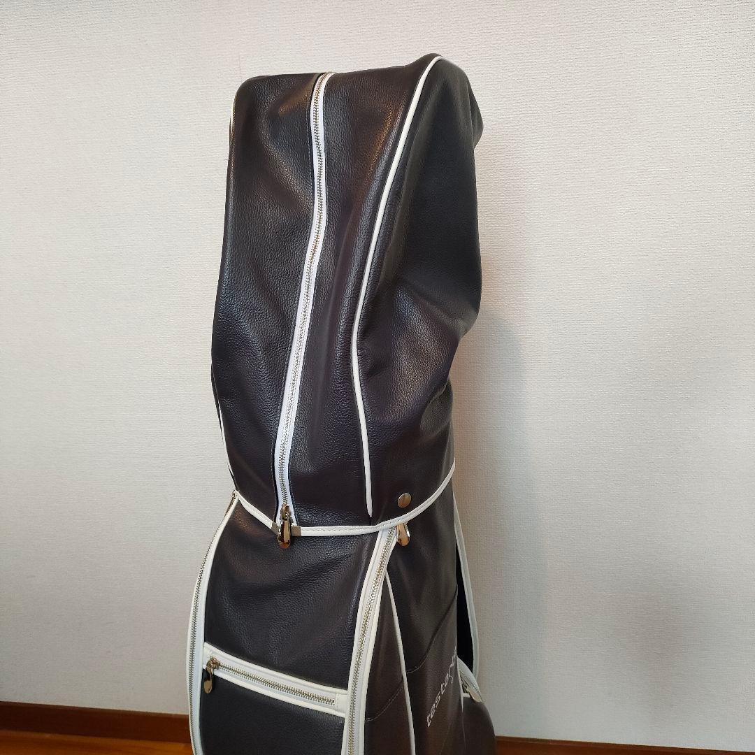 【新品未使用】キャディバッグ ネイビー/ホワイト 牛革テスタルテ