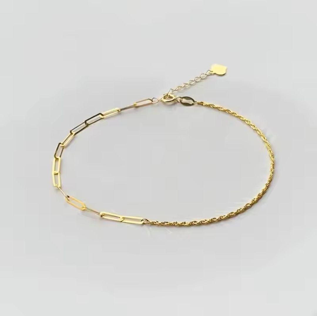 18k　チェーンデザインブレスレット au750. b003