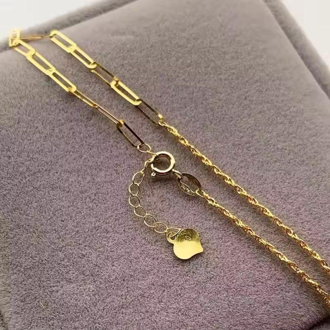 18k　チェーンデザインブレスレット au750. b003