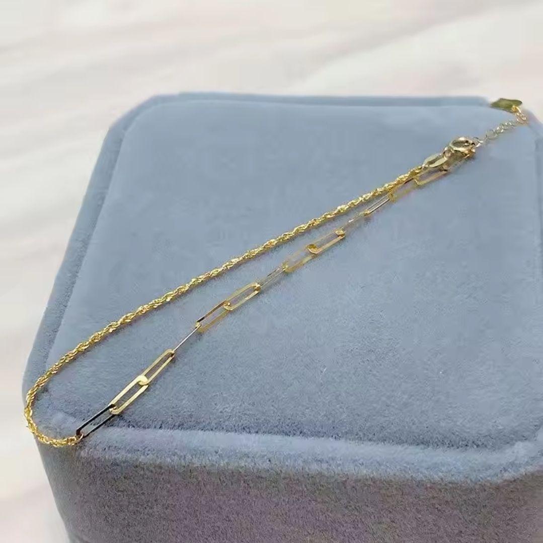 18k　チェーンデザインブレスレット au750. b003