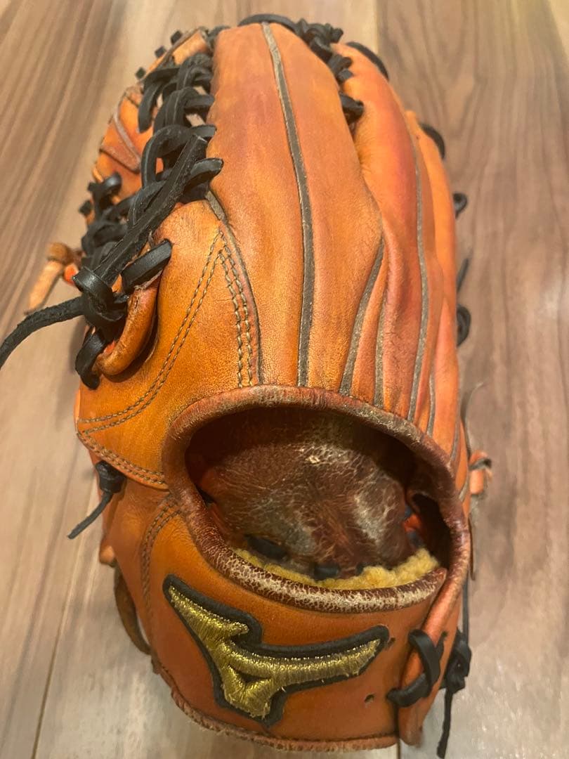 【割引可】　Mizuno ミズノプロ　硬式グローブ オレンジ　左　外野手