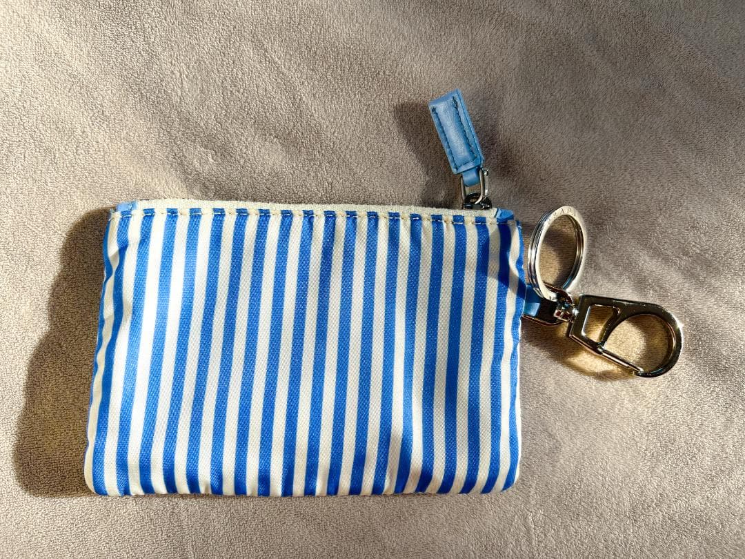 PRADA プラダ ミニポーチ 小物入れ 三角プレート ストライプ