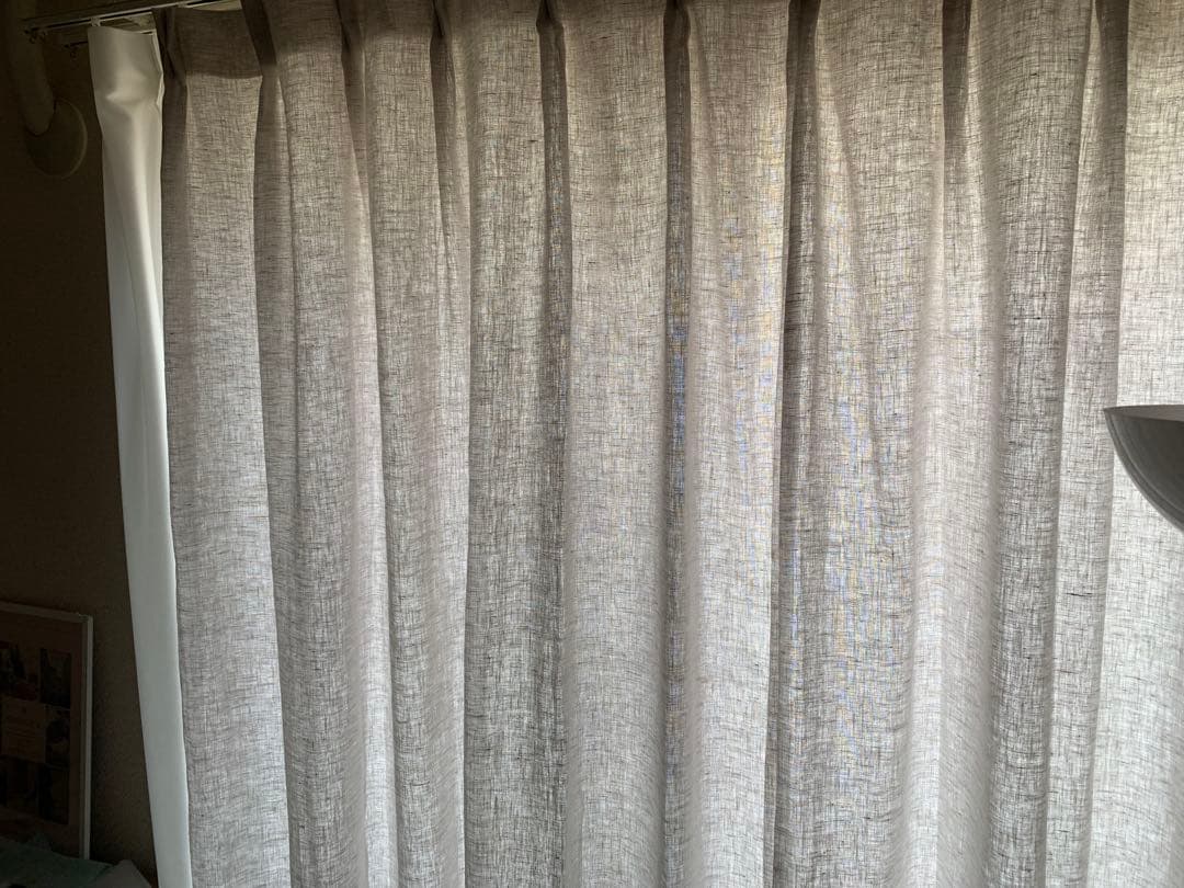 ライトグレー プリーツカーテン