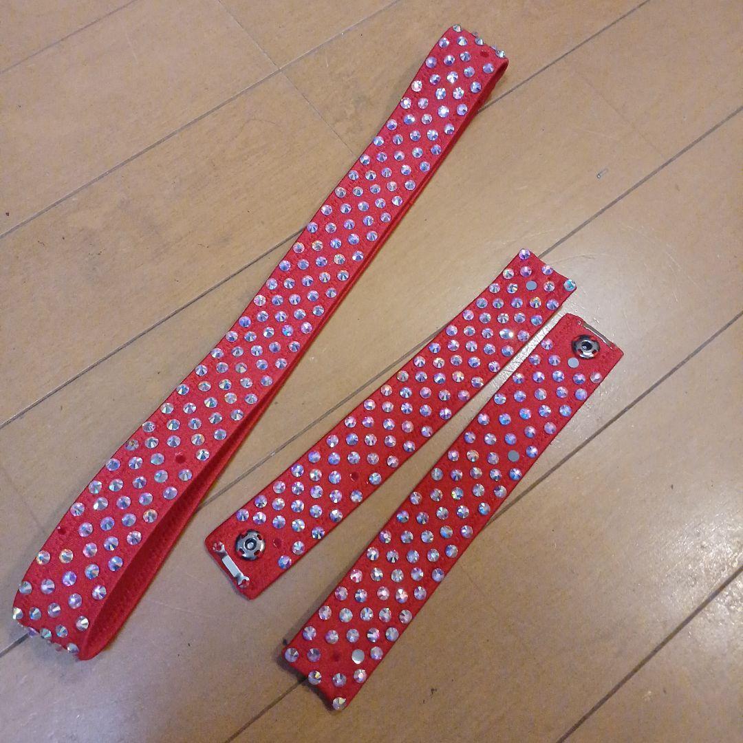 赤いパソドブレドレス 片肩ストラップ ビーズ装飾