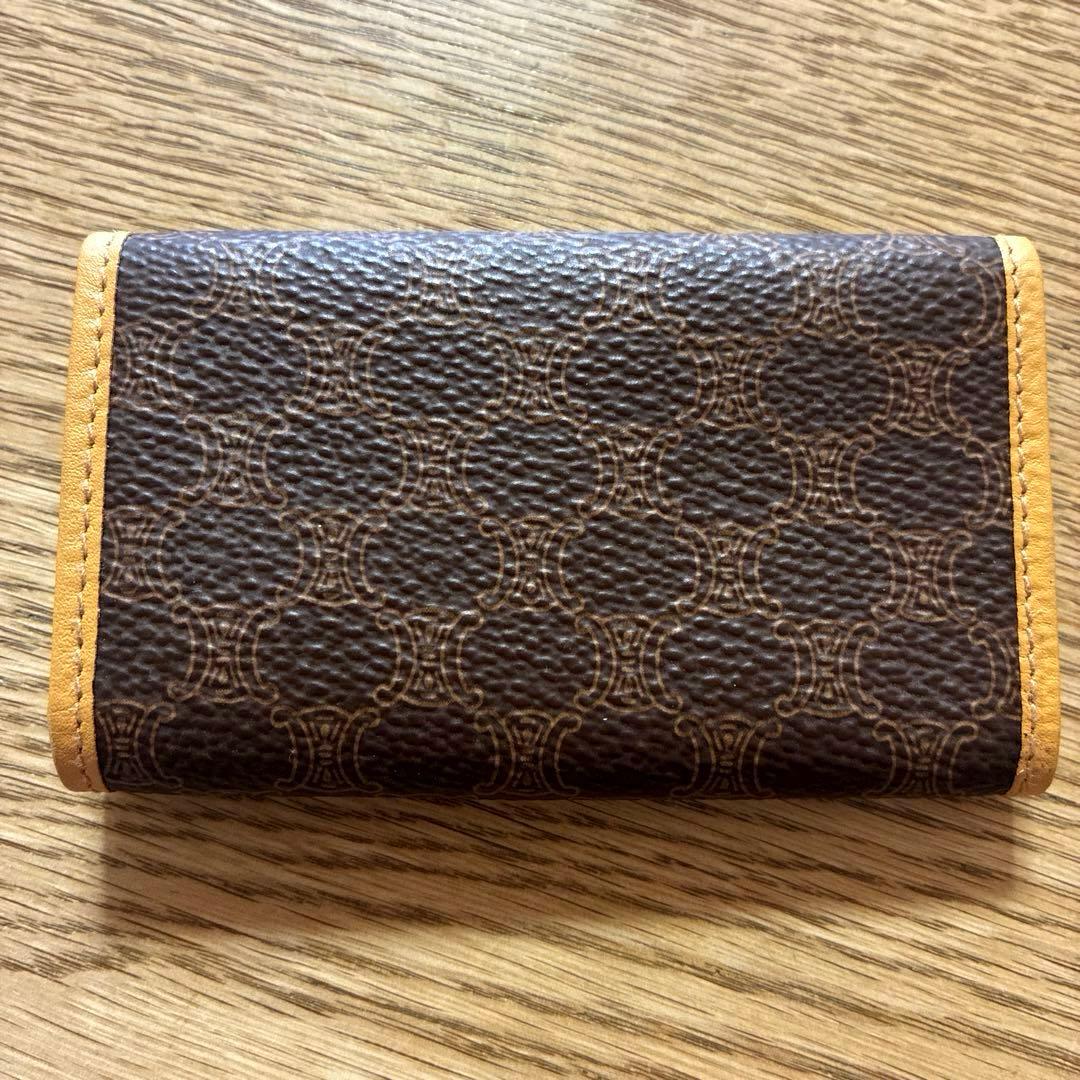 美品 セリーヌ キーケース 6連 マカダム トリオンフ ブラック