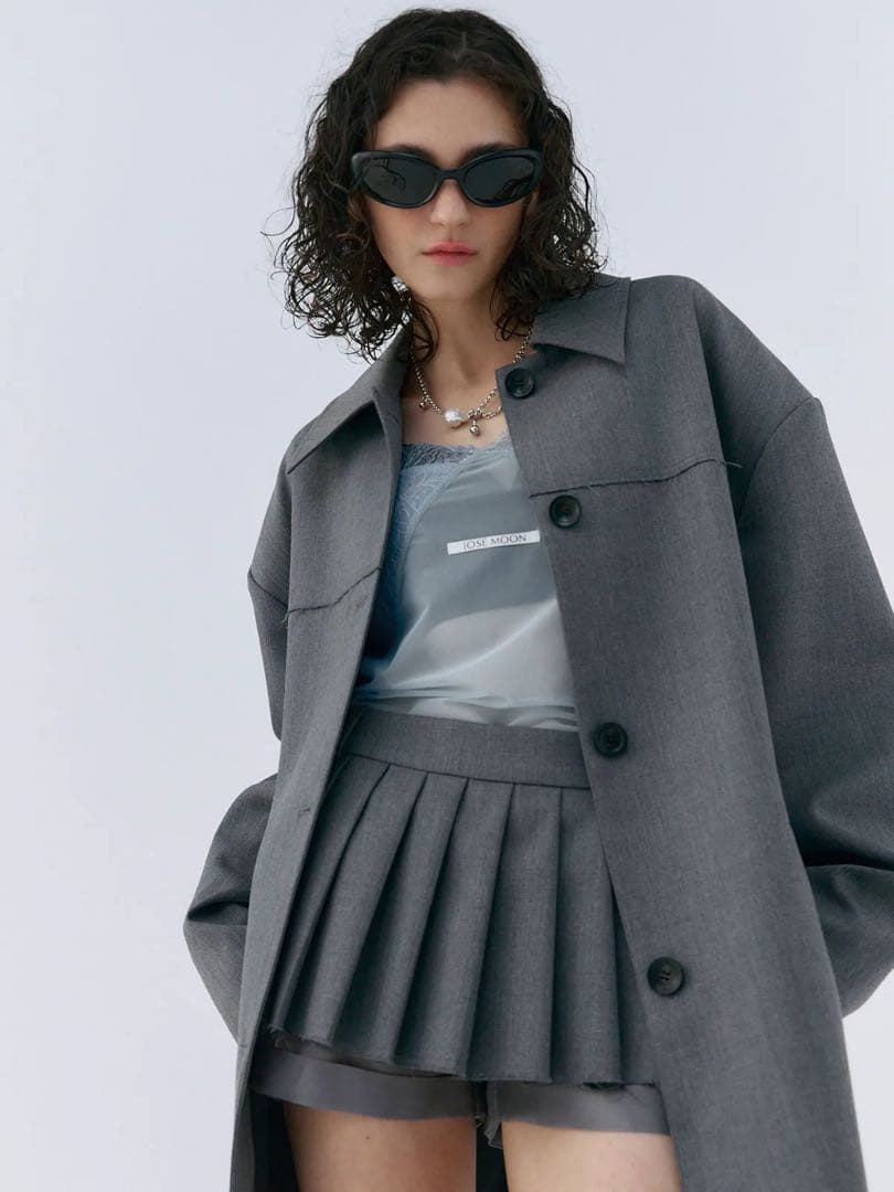 《JOSEMOON》PLEATS MINI SKIRT