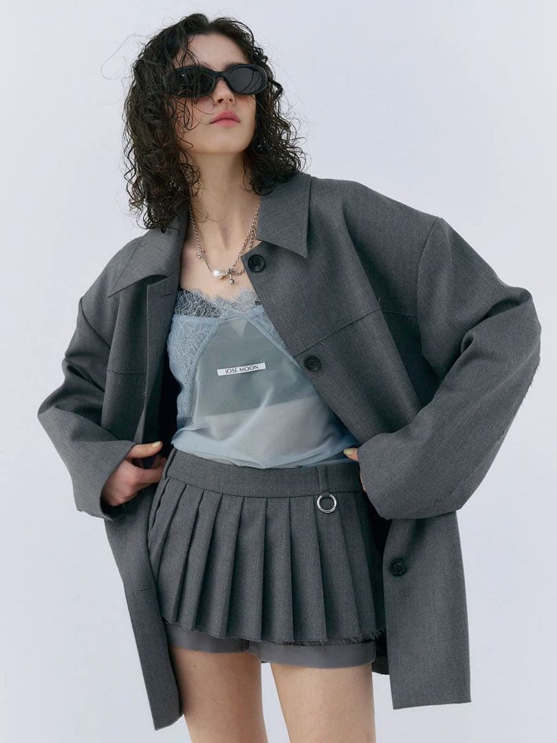 《JOSEMOON》PLEATS MINI SKIRT