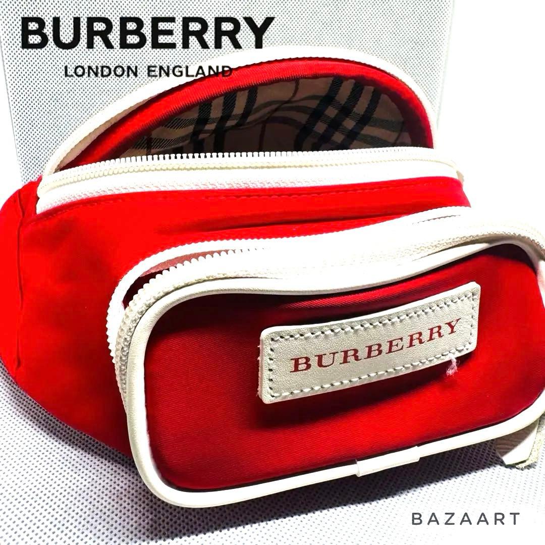 BURBERRY LONDON ボディバッグウエストポーチ ノバチェック赤レッド