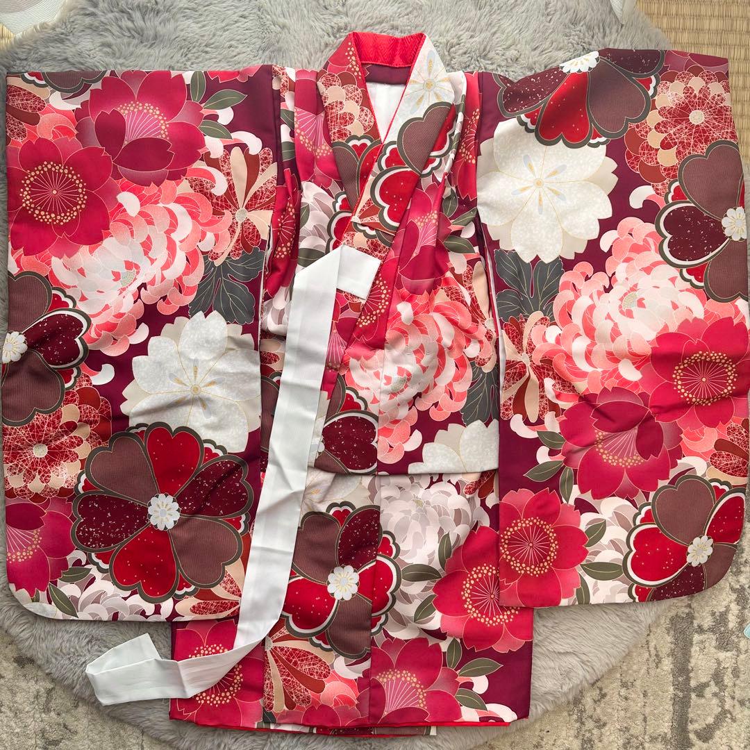 七五三 着物 女の子 KAGURA セット 草履風スリッポン 髪飾り