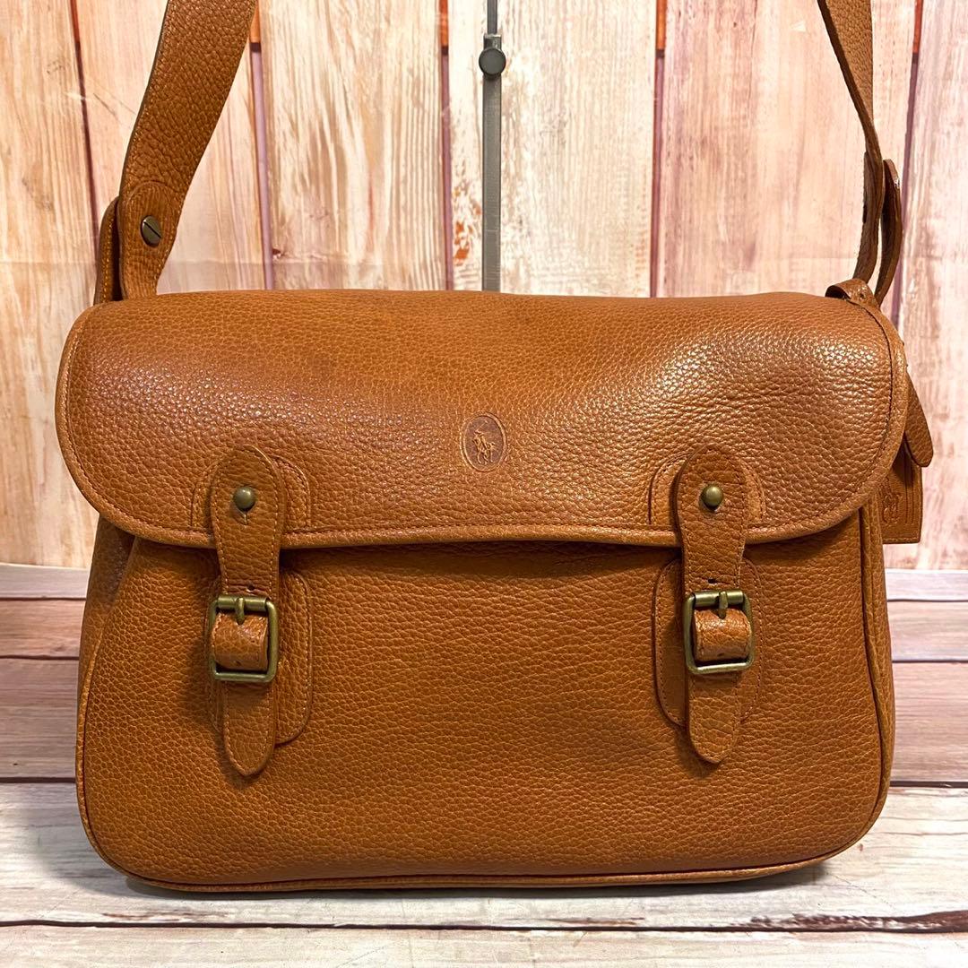 ラルフローレン シボ革 メッセンジャーバッグ ショルダーバッグ