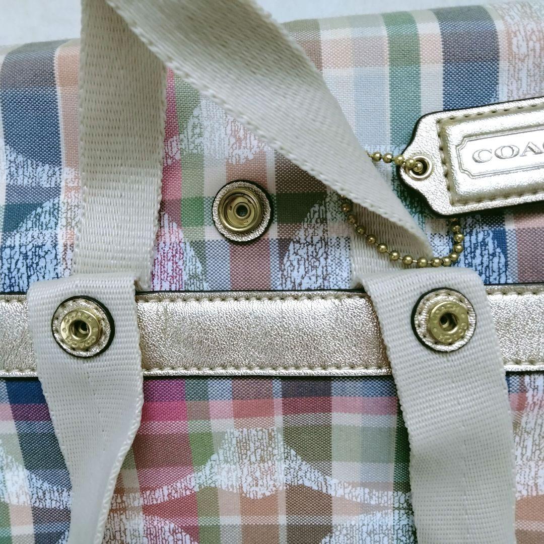 【希少美品】 コーチ シグネチャー リュック ポピー マドラス COACH