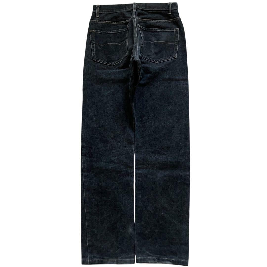 90s00s SAINT LAURENT 先染めブラックワイドデニム Y2K赤耳