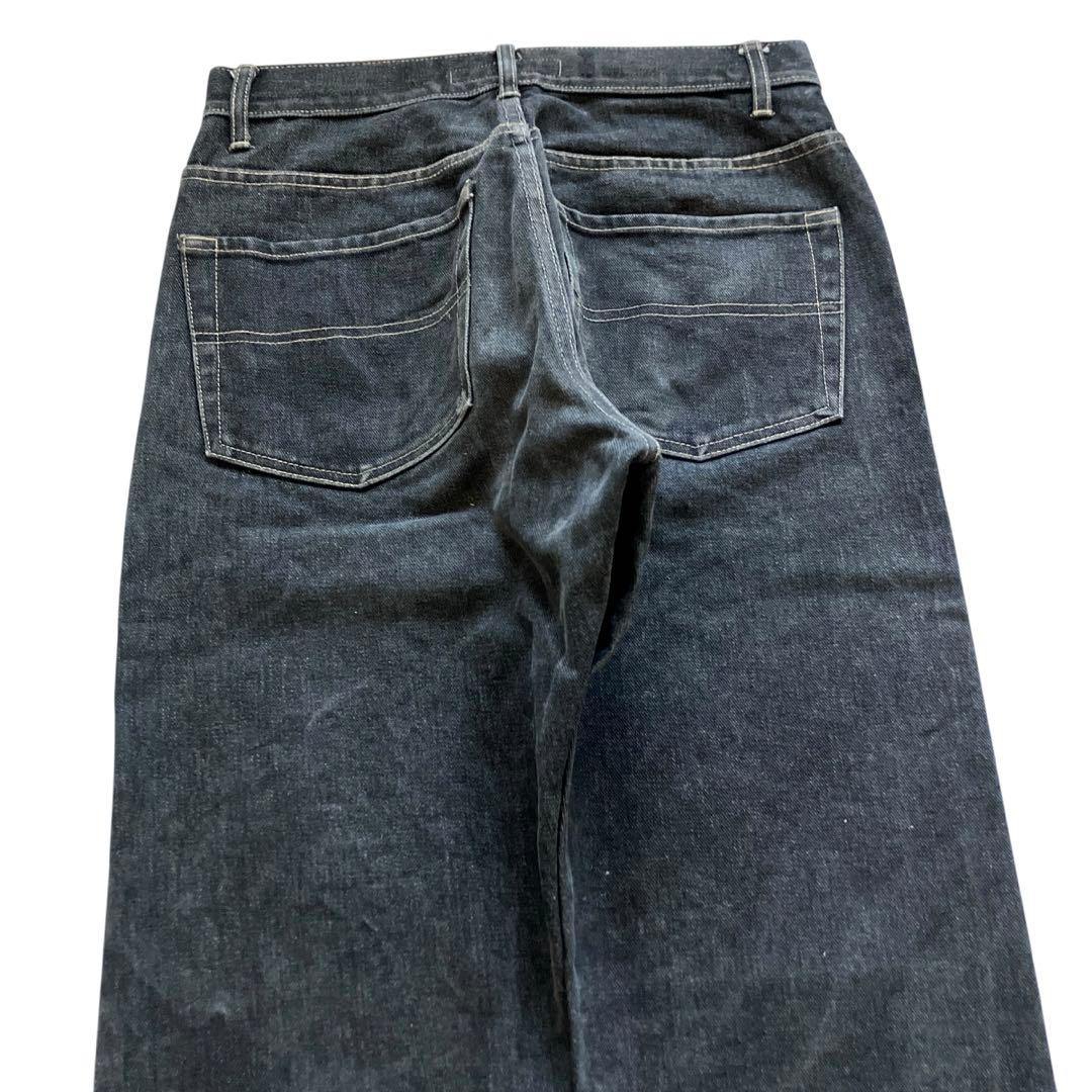 90s00s SAINT LAURENT 先染めブラックワイドデニム Y2K赤耳