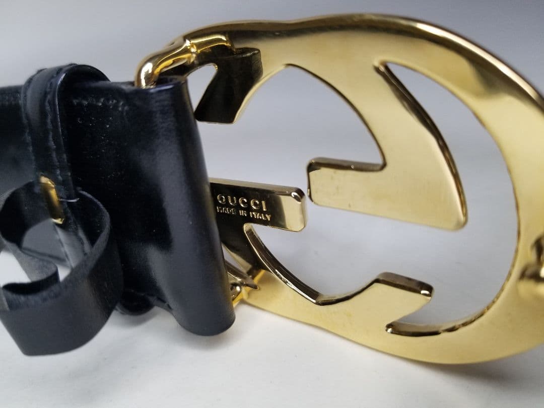 グッチ　GUCCI ベルト　黒　ブラック　GGバックル