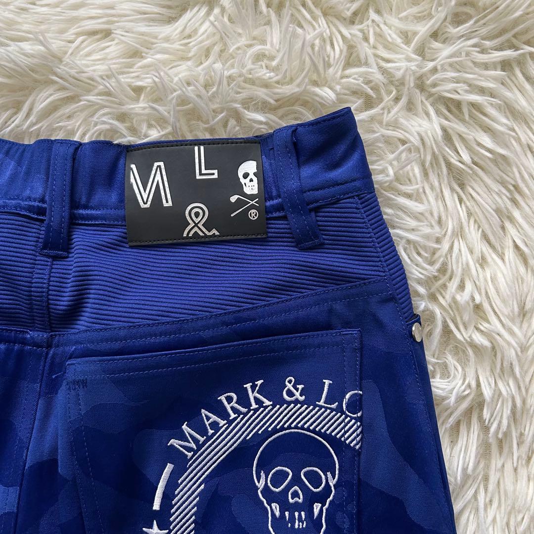 新品同様 マークアンドロナ スカート キュロット スカル刺繍 レザーロゴ