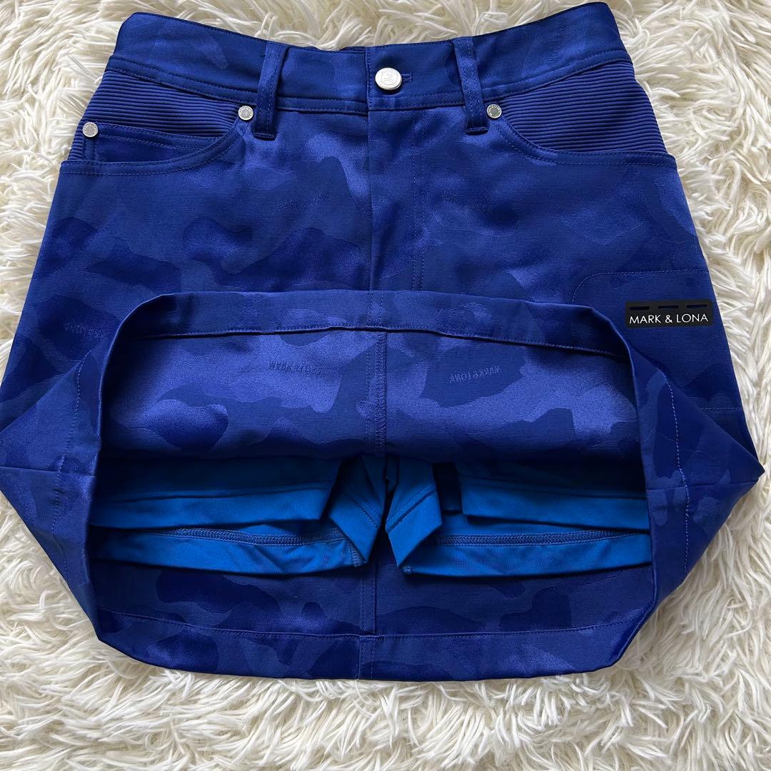 新品同様 マークアンドロナ スカート キュロット スカル刺繍 レザーロゴ