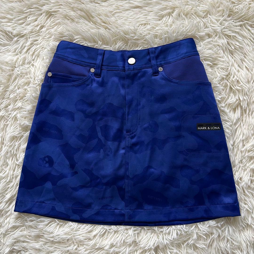 新品同様 マークアンドロナ スカート キュロット スカル刺繍 レザーロゴ