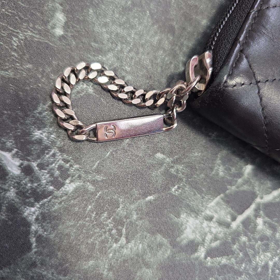 極美品CHANEL オーガナイザーカンボンライン長財布 黒 シルバー　ココマーク