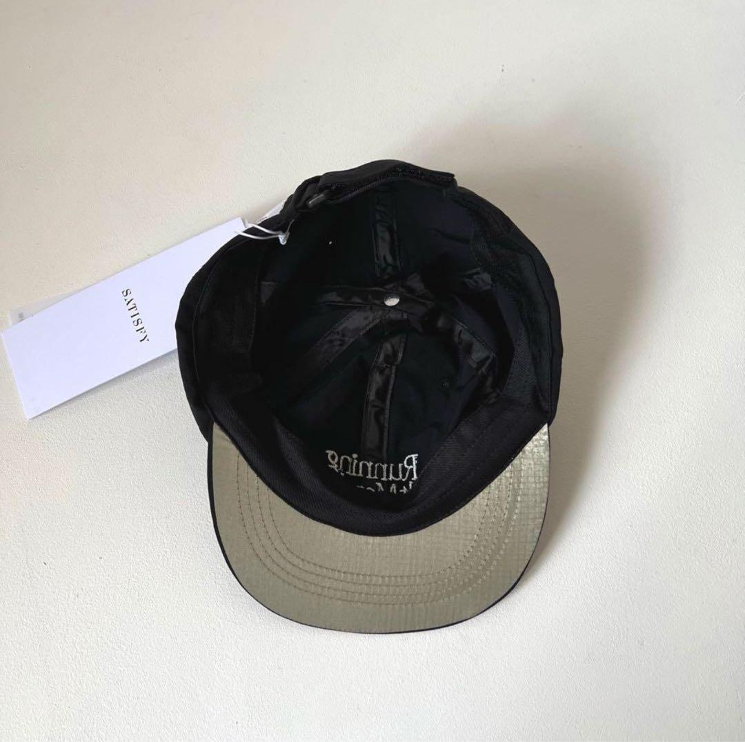 新品】Satisfy Running Cap 刺繍 黒 キャップ - メルカリ