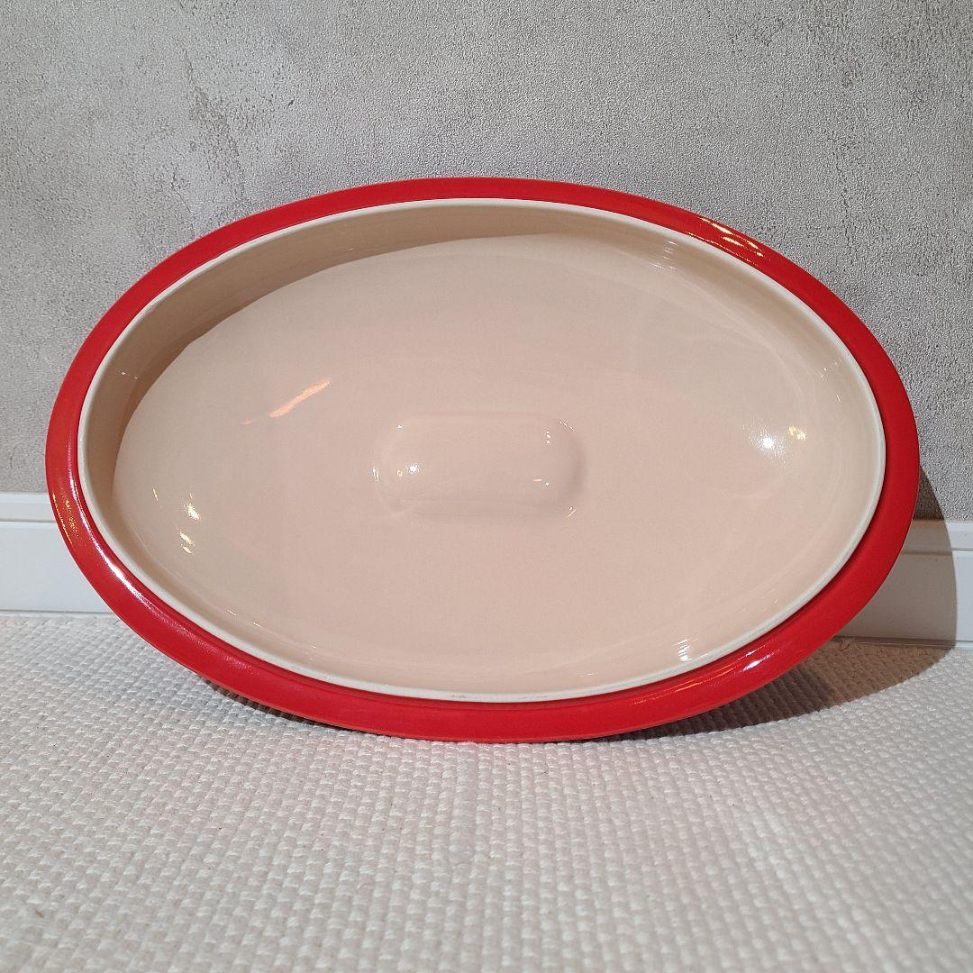 LE CREUSET　ルクルーゼ　ストーンウェア　オーバル　キャセロール　レッド