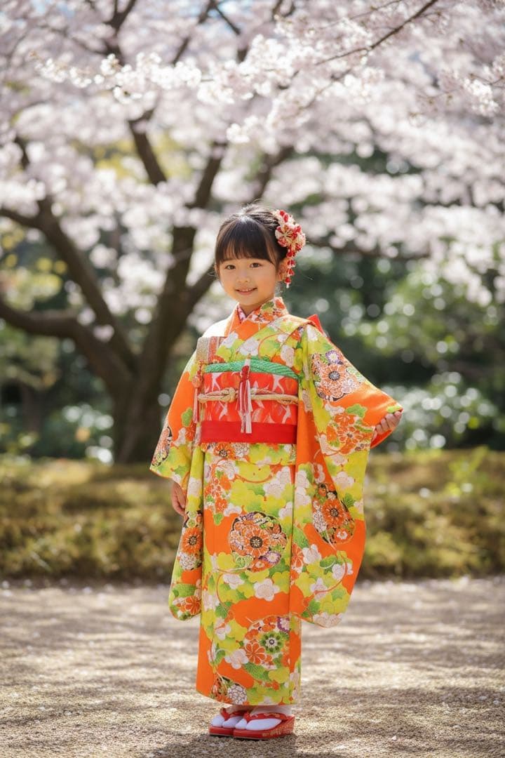 お買い得レトロ着物♡七五三　5歳から7歳　女の子　フルセット　一式