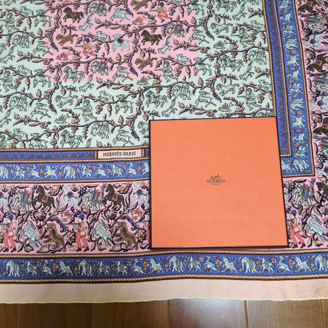 【訳あり】エルメス HERMÈS CHASSE EN INDE スカーフ88cm