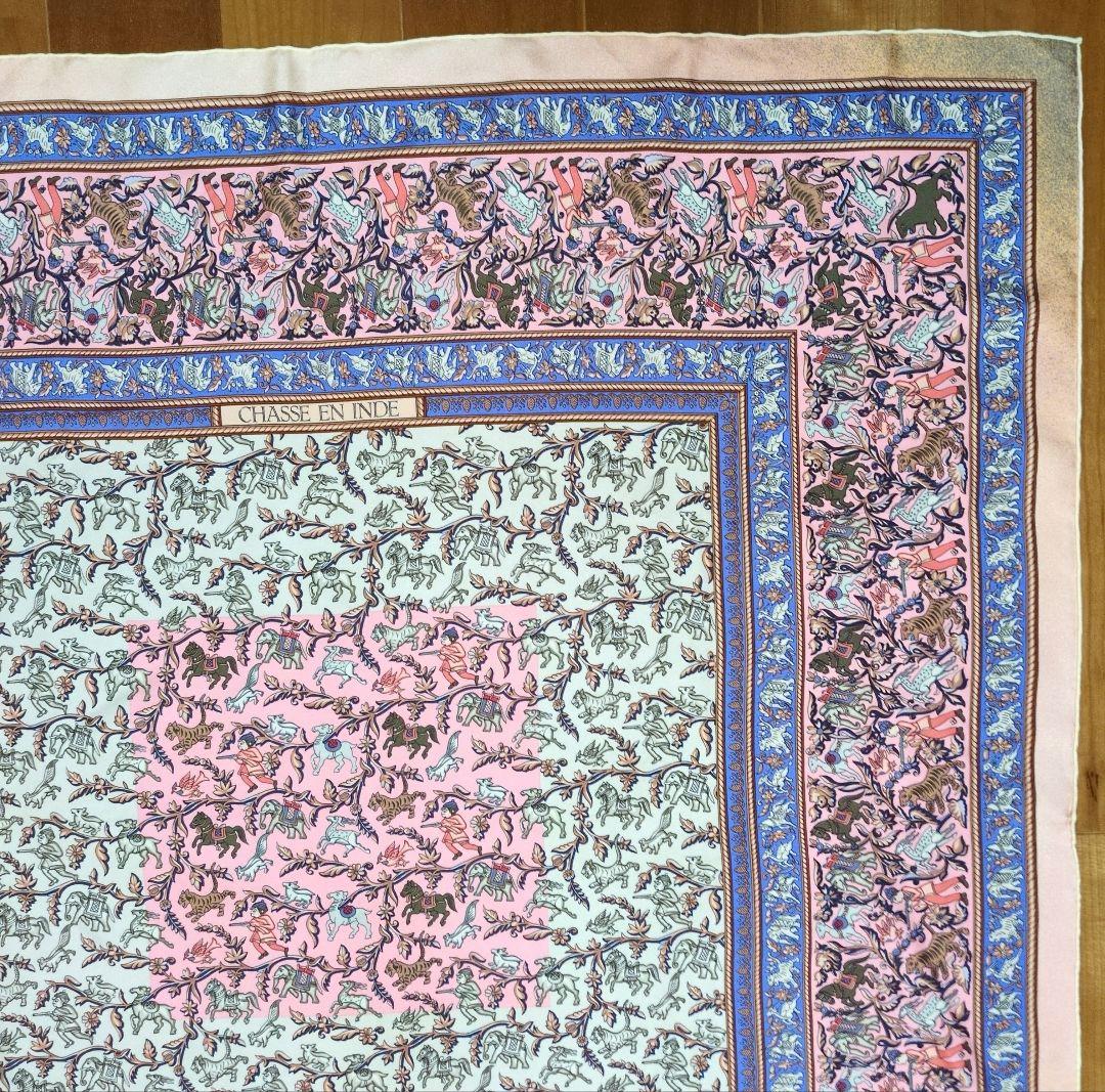 【訳あり】エルメス HERMÈS CHASSE EN INDE スカーフ88cm