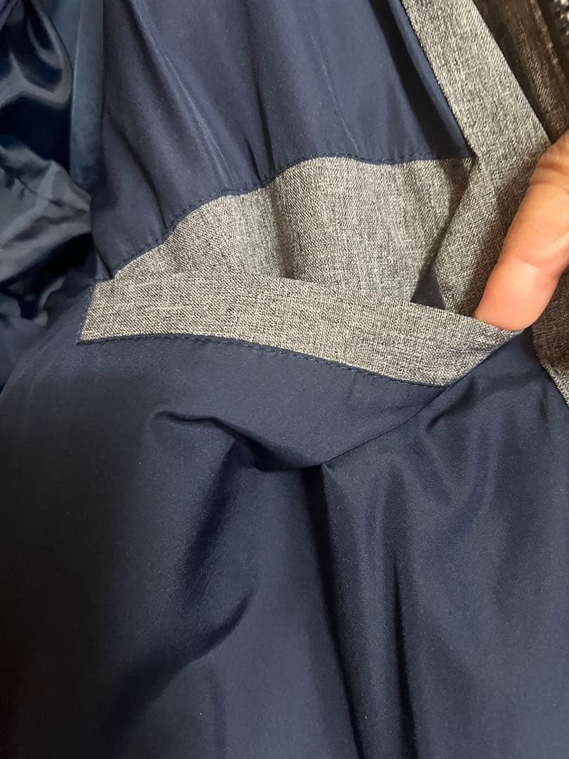 値下げ極美品 グレー中綿ロング丈ジャケット　ファー付き