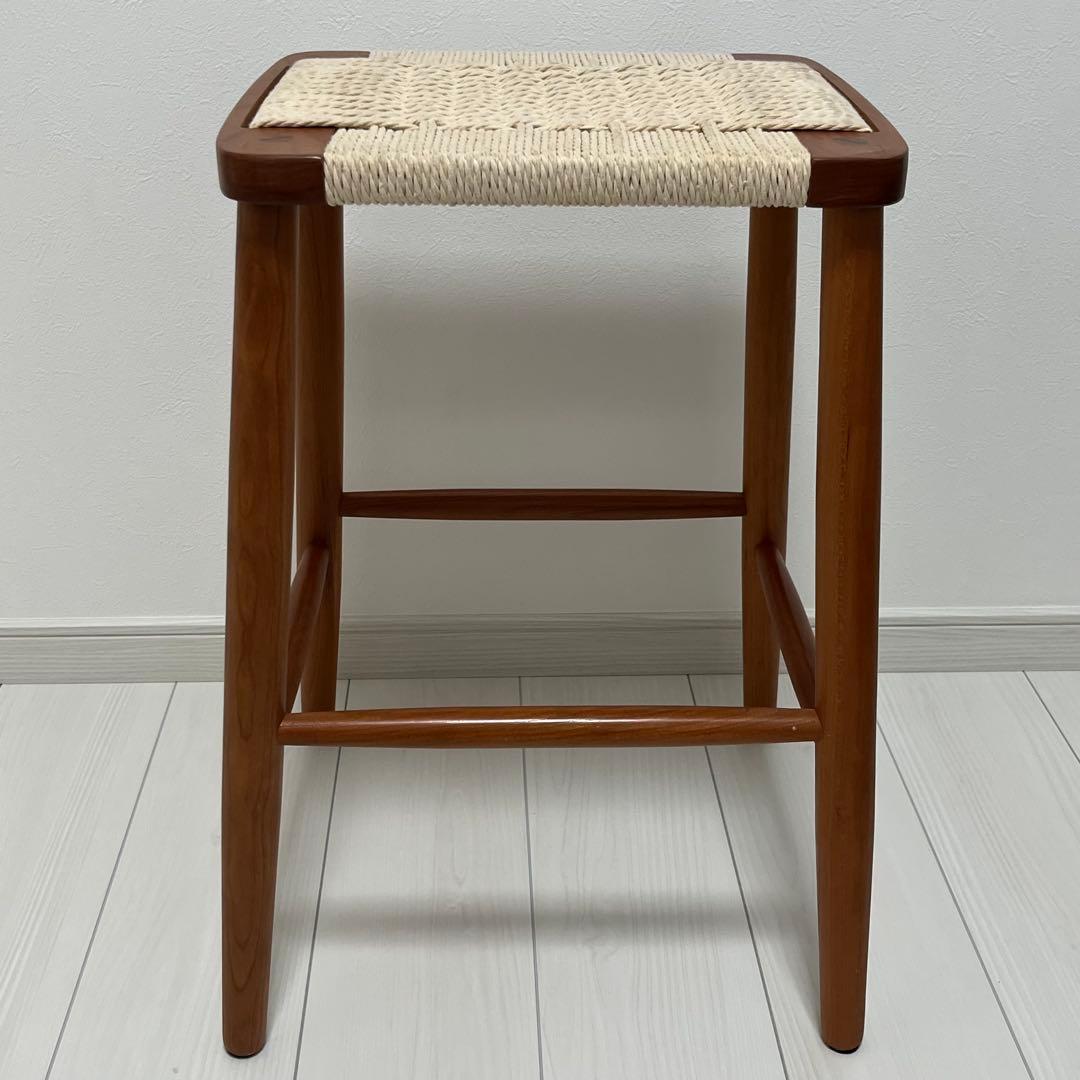木製 椅子 チェア スツール ベージュ 編み座 木の椅子 レトロ レトロ椅子